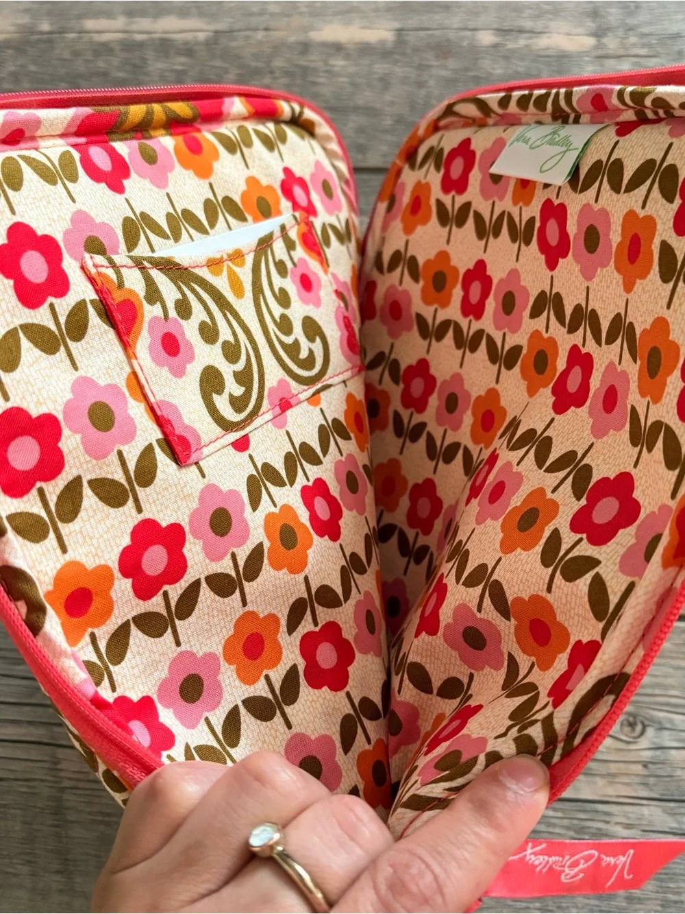 NWT Vera Bradley Folkloric Quilted Tablet Sleeve - Pink & Orange